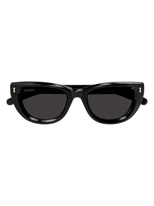 Gucci Women's Sunglasses with Black Plastic Frame and Black Lens GG1521S 001