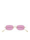 Gucci Unisex Sonnenbrille mit Gold Metall Gestell und Rosa Linse GG1648S 005