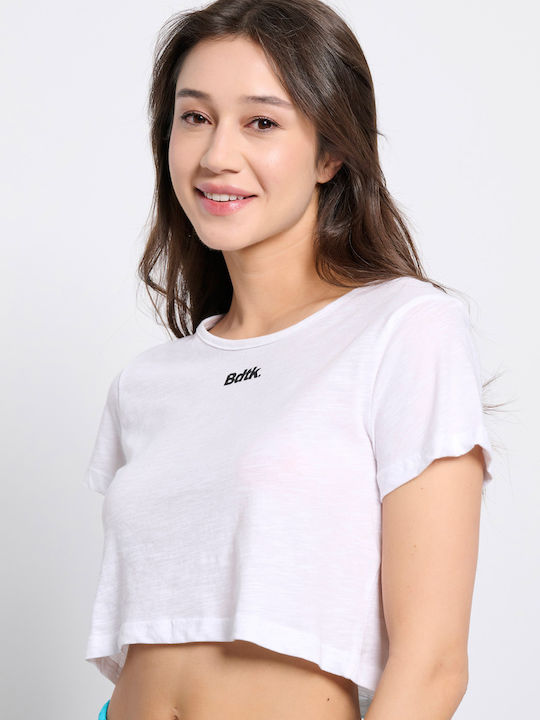 BodyTalk Γυναικείο Crop T-shirt Λευκό