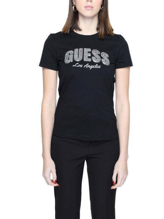 Guess Γυναικείο T-shirt Μαύρο