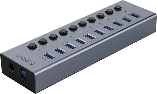 Orico USB Hub 10 Ports USB 3.0 with USB-A Connection Gray