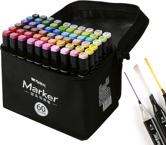 M&G Zeichenmarker 1mm Dünne Doppelseitig Set 60Stück