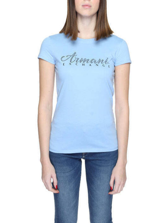 Armani Exchange Damen T-Shirt Hellblau