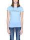 Armani Exchange Damen T-Shirt Hellblau