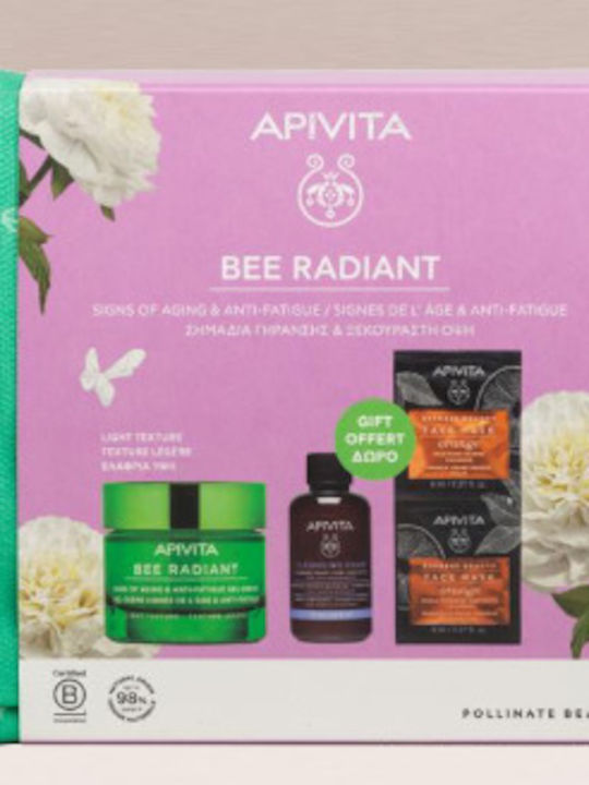 Apivita Bee Radiant Hautpflegeset für Aufhellung & Anti-Aging 4Stück