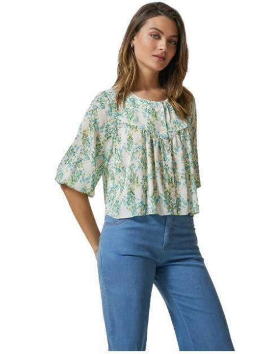 Enzzo Women's Blouse with 3/4 Sleeve Floral Ciell