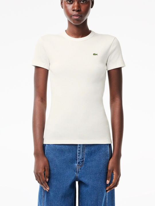 Lacoste Core Collection Tricou Damă Alb