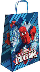 Spiderman Hârtie Geantă pentru Cadou cu Tema "Spiderman" Albastru 32x10x24cm.