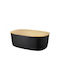 Stelton Ψωμιέρα με Καπάκι Ξύλινη Μαύρη 34.5x22.5x13cm