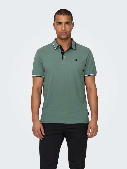 Only & Sons Men's Short Sleeve Blouse Polo Green