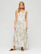 Superdry Summer Maxi Evening Dress with Ruffle White