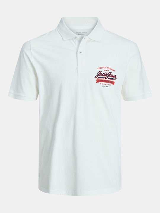 Jack & Jones Polo pentru copii Cu mâneci scurte Cloud Dancer OffWhite