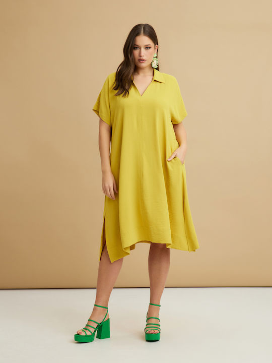 Mat Fashion Dress Yellow