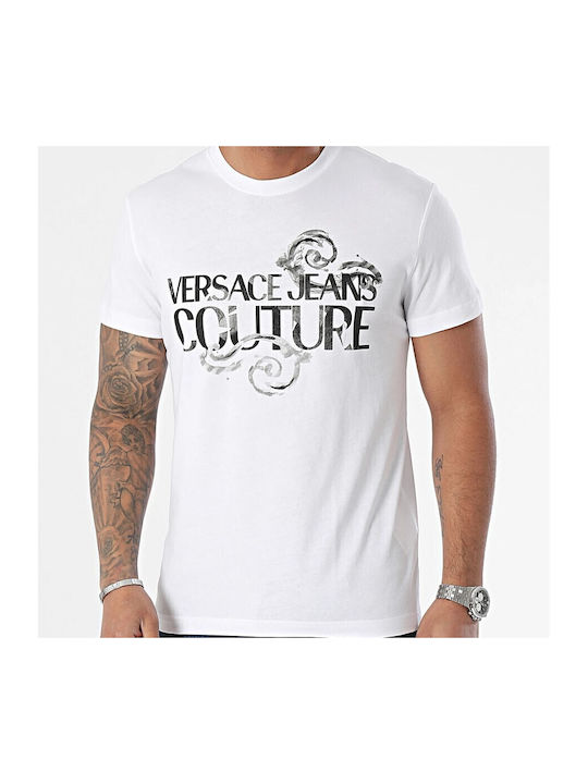 Versace T-shirt Bărbătesc cu Mânecă Scurtă Alb