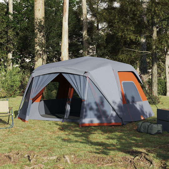 vidaXL Camping Tent Cabin Orange for 10 People 443x437x229cm
