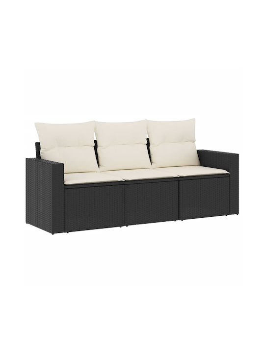 vidaXL Tree-Seater Outdoor Rattan Sofa with Cus...