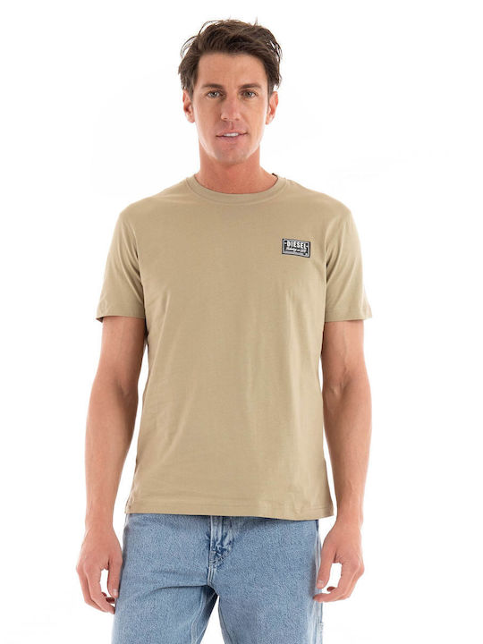 Diesel Men's Short Sleeve T-shirt Beige - A089560grai-7dh