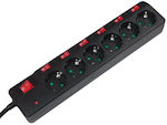 LogiLink Power Strip Black