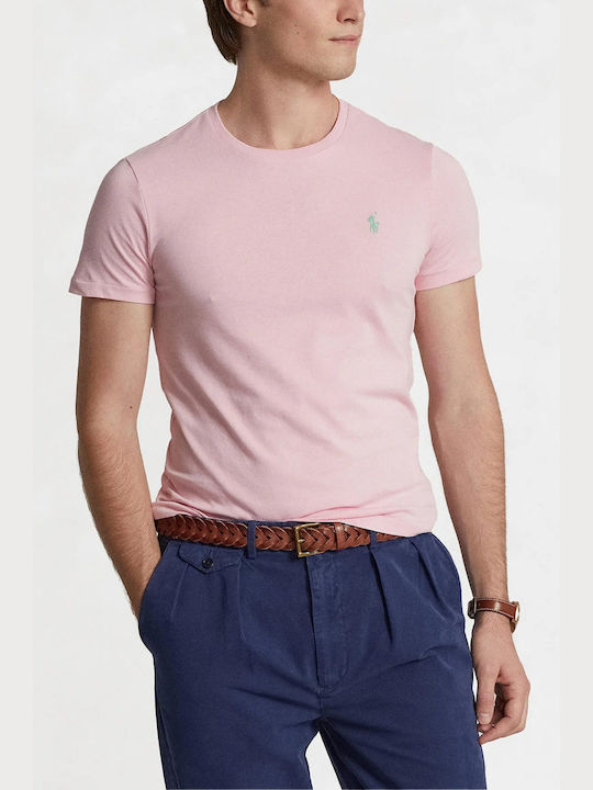 Ralph Lauren Custom T-shirt Bărbătesc cu Mânecă Scurtă Pink