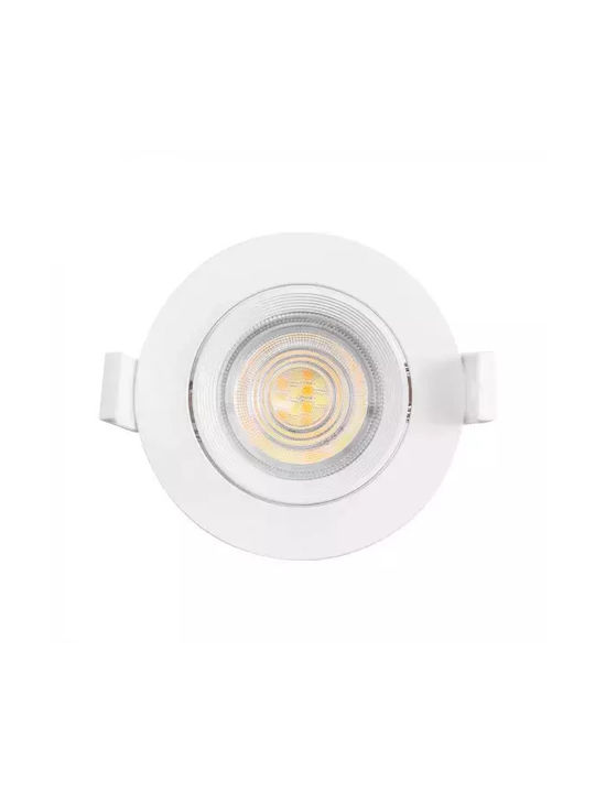 Braytron Plastic Recessed Spot with Integrated LED and Warm White Light White 1pcs