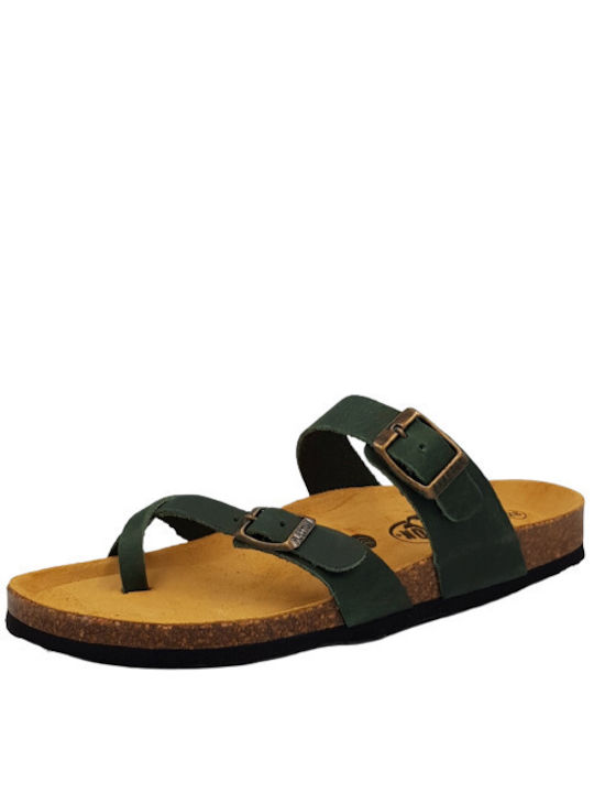 Plakton Anatomic Leather Women's Sandals Green