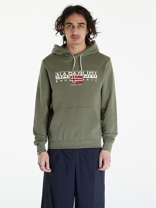 Napapijri Men's Sweatshirt with Hood Green Lichen