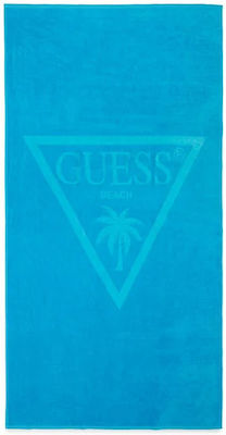 Guess Triangle Πετσέτα Θαλάσσης Βαμβακερή Γαλάζια 100x180εκ.