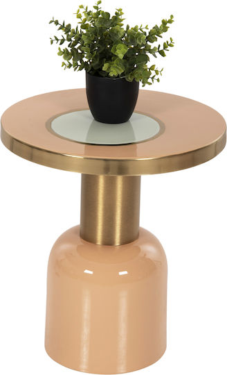 Masă Laterală Rotundă Erode Metalică Roz Somon M40.5xL40.5xÎ45.5cm