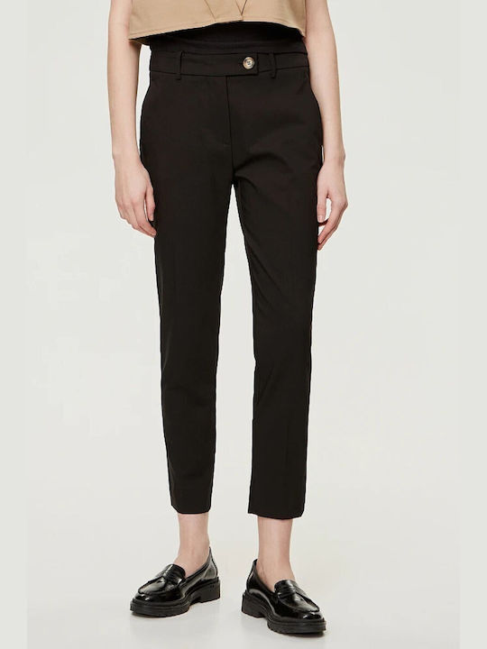 BSB Women's Fabric Trousers in Regular Fit Black