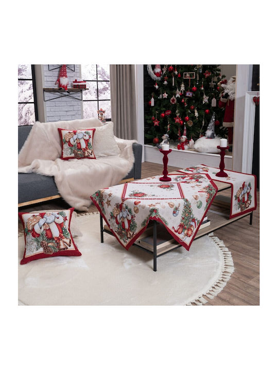 Teoran Set de Decorațiuni de Crăciun Măsuțe Pătrat Material textil 2buc