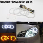 Carro Car Headlight Angel Eyes Rings 12V Smart ForTwo W451 MK2 2008-2014 White Color 4pcs