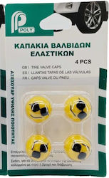 Car Tire Valve Caps Dice 4pcs