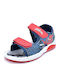 Kids' Sandals with Velcro & Lights Red
