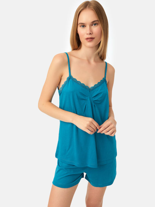 Minerva Summer Women's Pyjama Set Green Lagoon