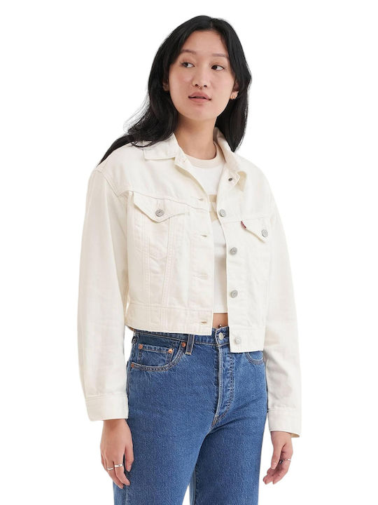 Levi's Trucker Women's Short Lifestyle Jacket for Winter White