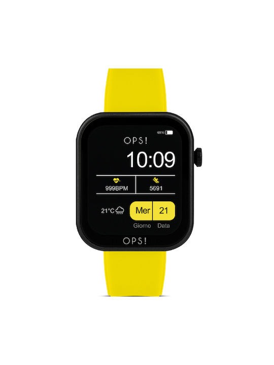 OPS! Objects Watch with Yellow Rubber Strap