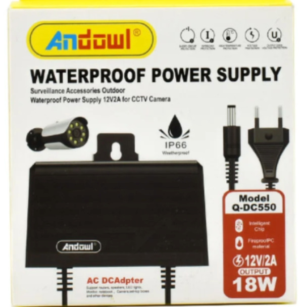 Andowl Q-DC550 Τροφοδοτικό Συστημάτων CCTV Μαύρο | Skroutz.gr