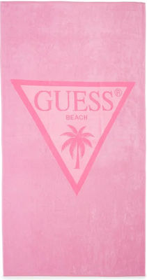 Guess Beach Towel Cotton Pink 100x180cm.