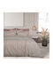 Das Home Happy 9619 Σετ Σεντόνια Υπέρδιπλα 240x260εκ. Γκρι - Εκρου - Ροζ (4τμχ)