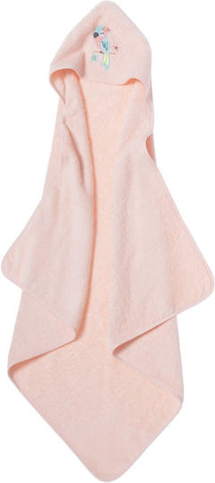 Nef-Nef Homeware Βρεφική Κάπα-Μπουρνούζι με Κουκούλα Paradise Bird Pink 75x75εκ.