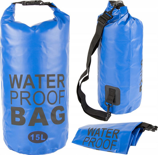 Wasserdichte Tasche mit einer Kapazität von 15 Litern Blau
