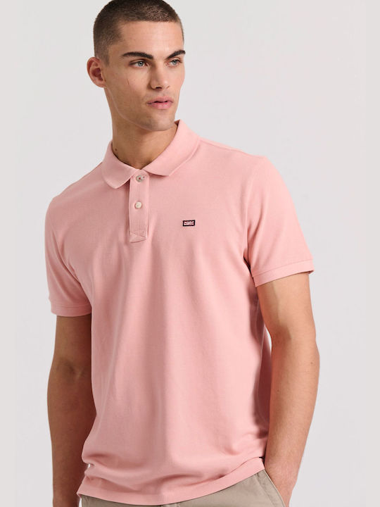 Funky Buddha Men's Blouse Polo Coral Pink