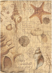 Stamperia A4 Sea Tissue paper Decoupage Beige