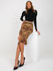 Pencil Midi Skirt Leopard black and beige VI-SD-147.43P