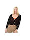 Potre Short Women's Cardigan with Buttons Black