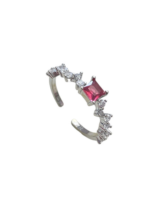 Copper ring Bo1365 Silver fuchsia