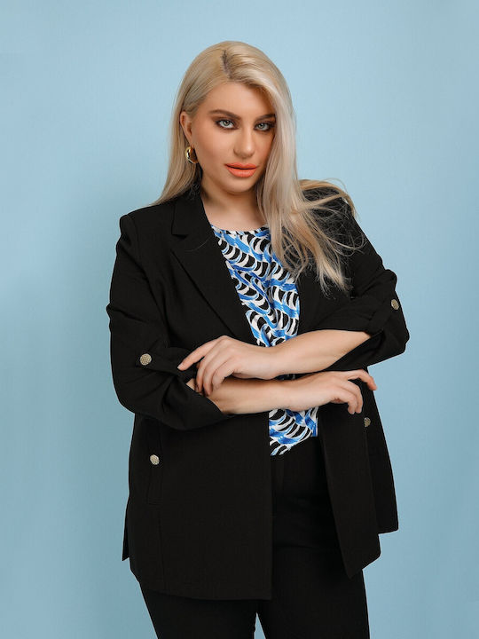 Dina Women's Waisted Blazer Black