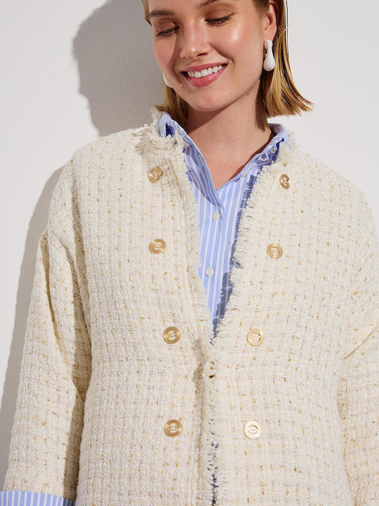Bill Cost Blazer pentru femei Tweed Sacou Bej