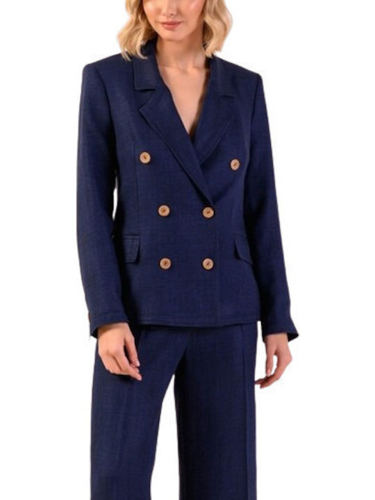 Derpouli Women's Blazer Blue