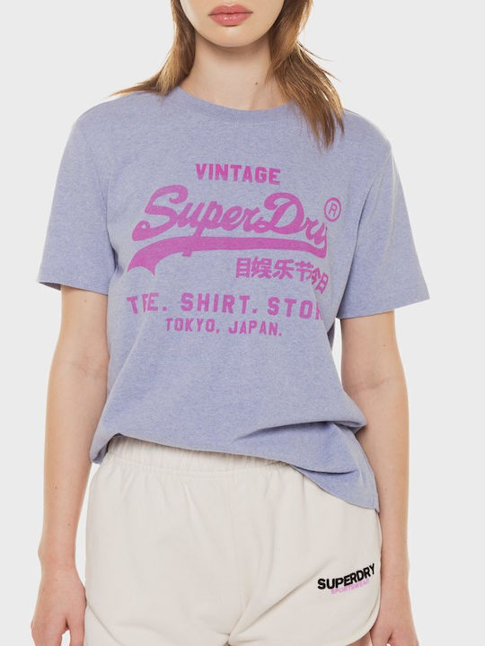 Superdry 'classic Vl Heritage Damen T-shirt Lila